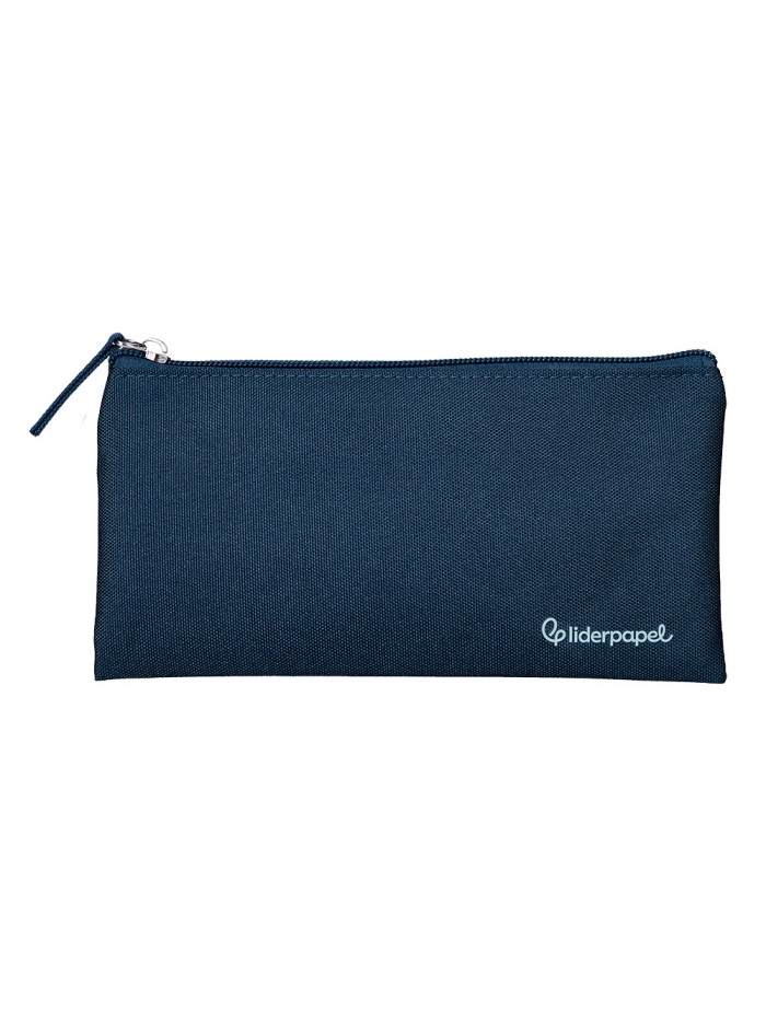 Estuche portatodo liderpapel plano ancho una cremallera 200x100 mm azul marino Estuche portatodo liderpapel plano ancho una cremallera 200x100 mm azul marino