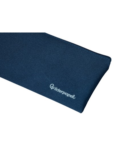 Estuche portatodo liderpapel plano ancho una cremallera 200x100 mm azul marino
