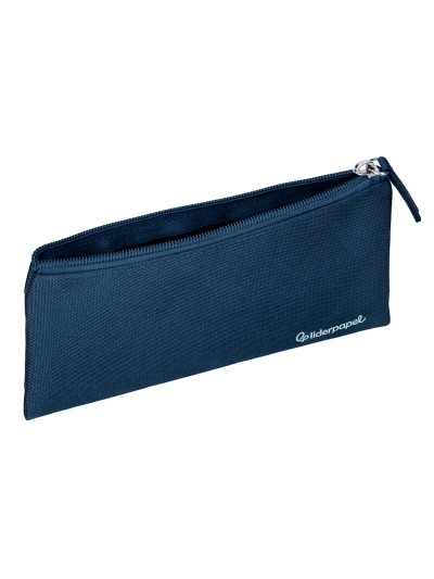 Estuche portatodo liderpapel plano ancho una cremallera 200x100 mm azul marino