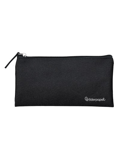 Estuche portatodo liderpapel plano ancho una cremallera 200x100 mm negro