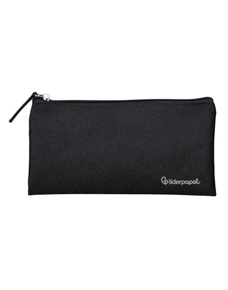 Estuche portatodo liderpapel plano ancho una cremallera 200x100 mm negro