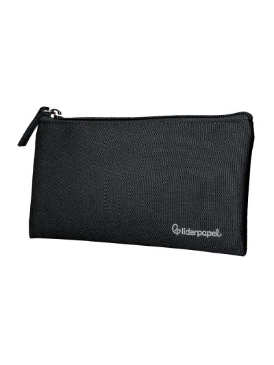 Estuche portatodo liderpapel plano ancho una cremallera 200x100 mm negro