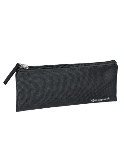 Estuche portatodo liderpapel plano ancho una cremallera 200x100 mm negro