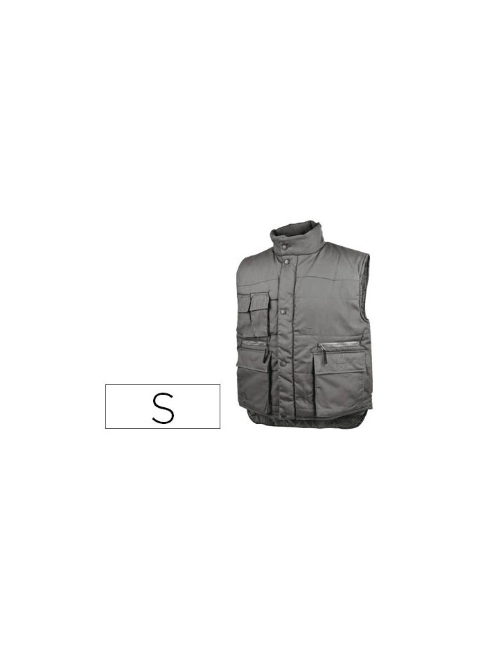 Chaleco deltaplus multibolsillos con cremallera cintura elastica protege riñones gris verde talla s Chaleco deltaplus multibolsillos con cremallera cintura elastica protege riñones gris verde talla s