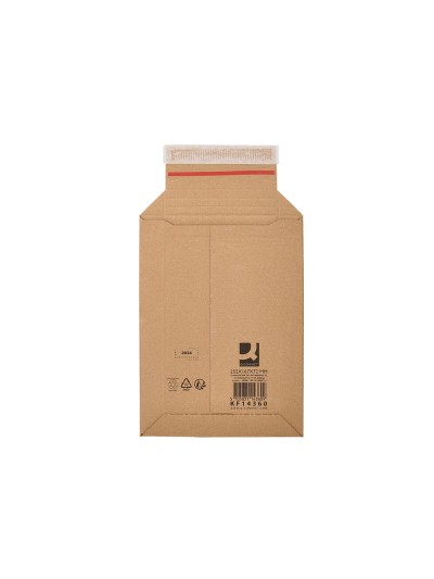 Sobre para envios q-connect carton 100% reciclado y reciclable cierre autoadhesivo252x167x72 mm color kraft