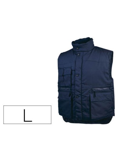 Chaleco deltaplus multibolsillos con cremallera cintura elastica color azul naranja talla l