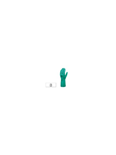 Guantes deltaplus tratado en nitrilo flocado de algodon especial para trabajos con liquidos quimicos talla 8
