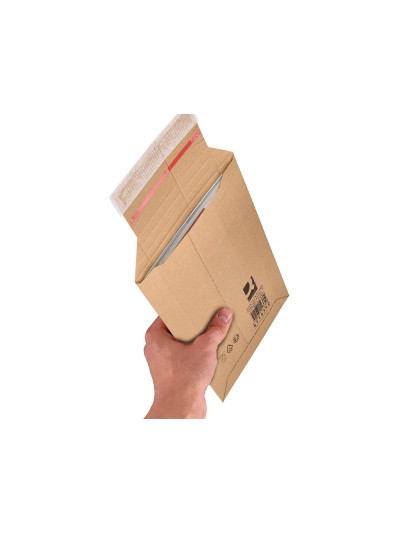 Sobre para envios q-connect carton 100% reciclado y reciclable cierre autoadhesivo252x167x72 mm color kraft
