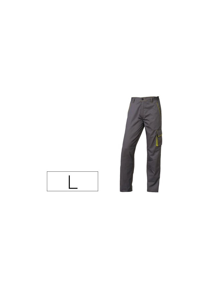 Pantalon de trabajo deltaplus cintura ajustable 5 bolsillos color gris verde talla l talla l Pantalon de trabajo deltaplus cintura ajustable 5 bolsillos color gris verde talla l talla l