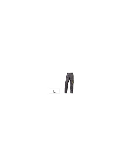 Pantalon de trabajo deltaplus cintura ajustable 5 bolsillos color gris verde talla l talla l