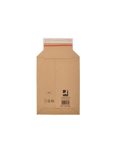Sobre para envios q-connect carton 100% reciclado y reciclable cierre autoadhesivo314x252x72 mm color kraft