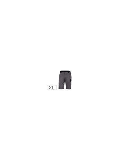 Pantalon de trabajo deltaplus bermuda cintura ajustable 5 bolsillos color gris talla xl