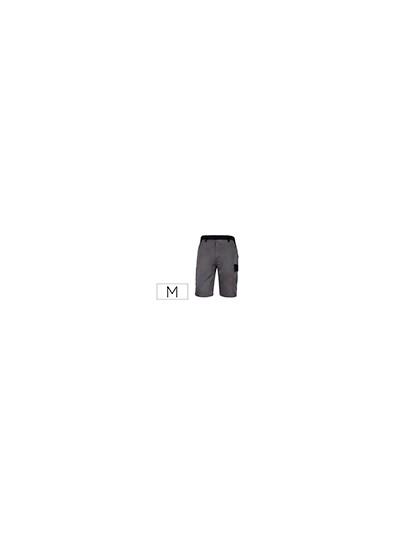 Pantalon de trabajo deltaplus bermuda cintura ajustable 5 bolsillos color gris talla m