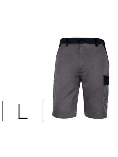 Pantalon de trabajo deltaplus bermuda cintura ajustable 5 bolsillos color gris talla l