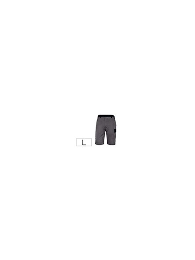 Pantalon de trabajo deltaplus bermuda cintura ajustable 5 bolsillos color gris talla l
