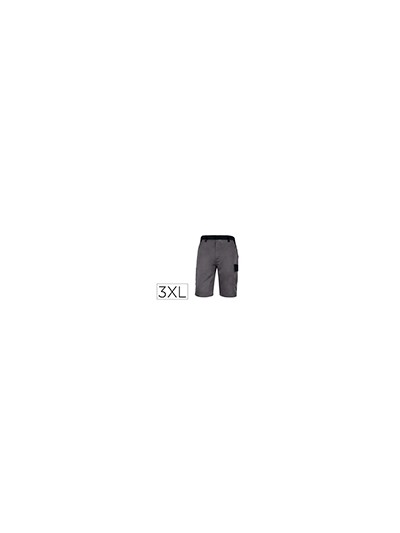 Pantalon de trabajo deltaplus bermuda cintura ajustable 5 bolsillos color gris talla 3xl