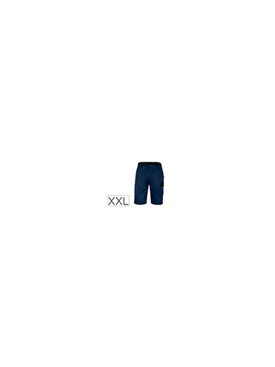 Pantalon de trabajo deltaplus bermuda cintura ajustable 5 bolsillos color azul naranjatalla xxl