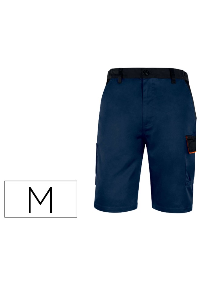 Pantalon de trabajo deltaplus bermuda cintura ajustable 5 bolsillos color azul naranjatalla m Pantalon de trabajo deltaplus bermuda cintura ajustable 5 bolsillos color azul naranjatalla m