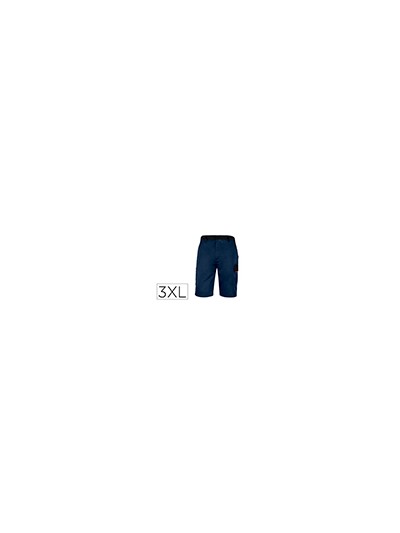 Pantalon de trabajo deltaplus bermuda cinta ajustable 5 bolsillos color azul naranjatalla 3xl
