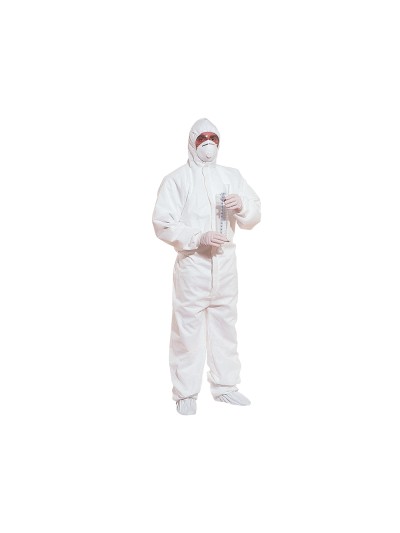 Traje de seguridad deltaplus polipropileno con capucha de un solo uso color blanco talla xl