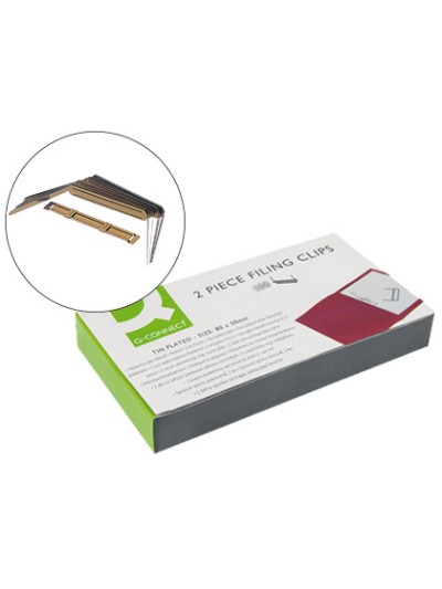 Encuadernador fastener q-connect dorado caja de 100 unidades