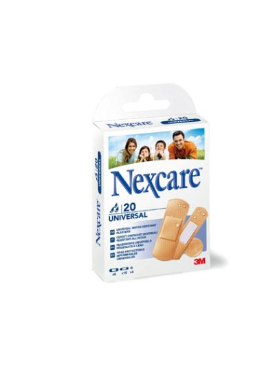 Tira protectora 3m nexcare para heridas y cortes plasticoimpermeable caja de 20 unidades diversos tamaños