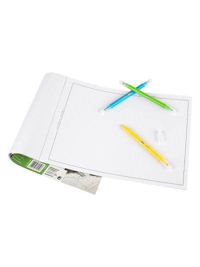 Bloc dibujo liderpapel lineal encolado 230x325mm 20 hojas 180 gr/m2 con recuadro
