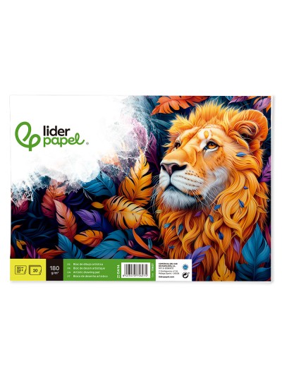 Bloc dibujo liderpapel artistico encolado 230x325mm 20 hojas 180 g/m2 sin recuadro