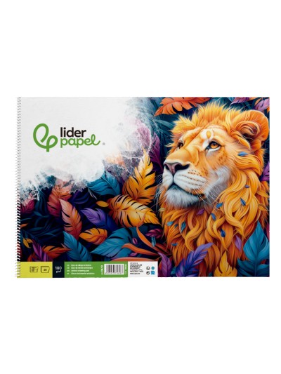Bloc dibujo liderpapel artistico espiral 460x325mm 20 hojas 180gr/m2 sin recuadro perforado