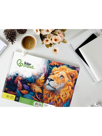 Bloc dibujo liderpapel artistico espiral 230x325mm 20 hojas 180g/m2 sin recuadro perforado