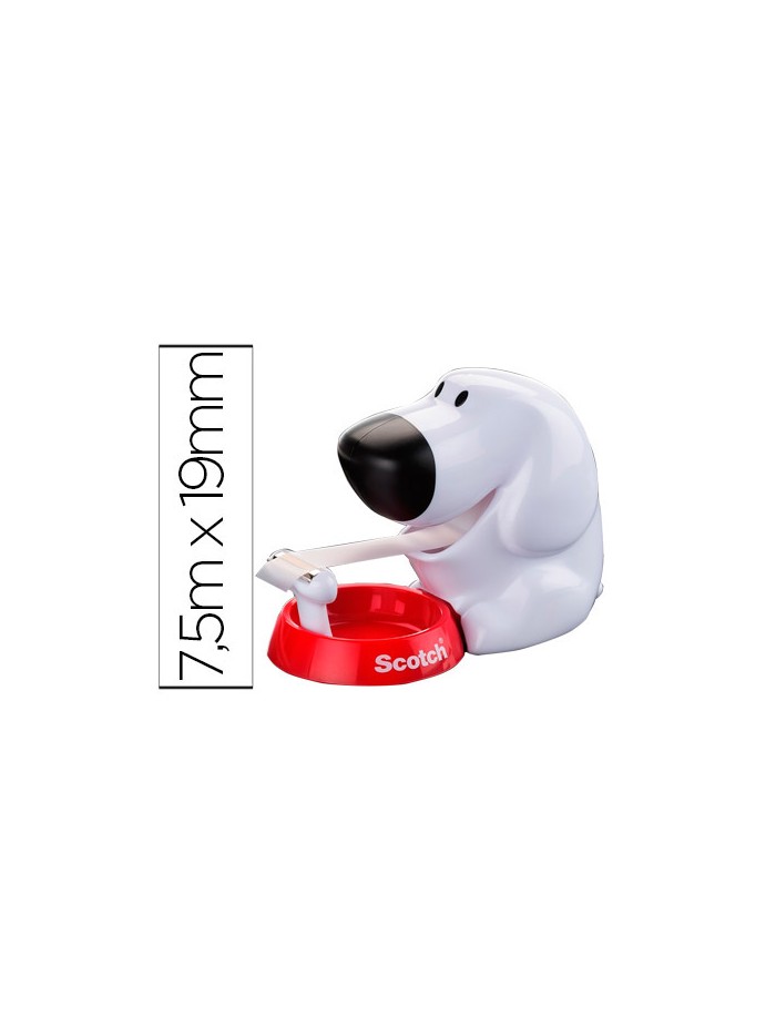 Portarrollo sobremesa scotch doggy 8,9 mt x 19 mm incluye rollo de cinta adhesiva magic Portarrollo sobremesa scotch doggy 8,9 mt x 19 mm incluye rollo de cinta adhesiva magic