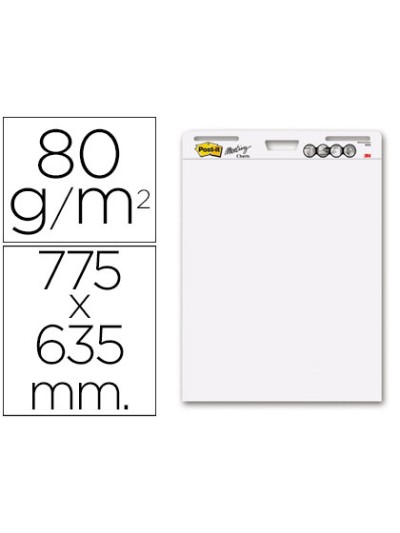 Bloc congreso post-it liso 775x635 mm 30 hojas 80g/m2 pack 2+1 gratis