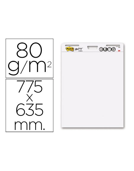 Bloc congreso post-it 775x635 mm 30 hojas 80g/m2