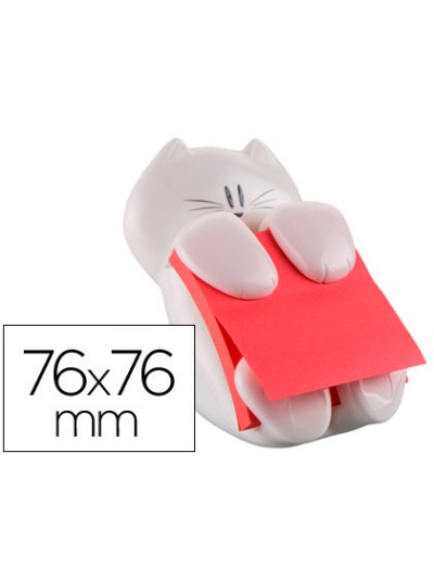 Soporte bloc de notas adhesivas quita y pon post-it z note gato 76x76 mm