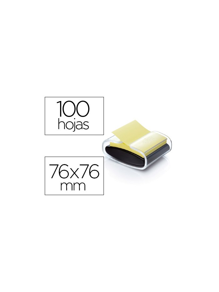 Soporte bloc de notas adhesivas quita y pon post-it super sticky z notes color negro con 1 bloc 76x76 mm Soporte bloc de notas adhesivas quita y pon post-it super sticky z notes color negro con 1 bloc 76x76 mm