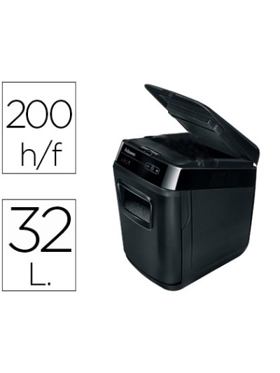 Destructora de documentos fellowes automax 200c capacidad de corte 200 hojas destruye clips tarjetas y cd
