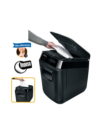 Destructora de documentos fellowes automax 200c capacidad de corte 200 hojas destruye clips tarjetas y cd