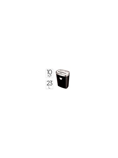 Destructora de documentos fellowes 53c capacidad de corte 10 hojas destruye grapasclips tarjetas y cd 23 litros