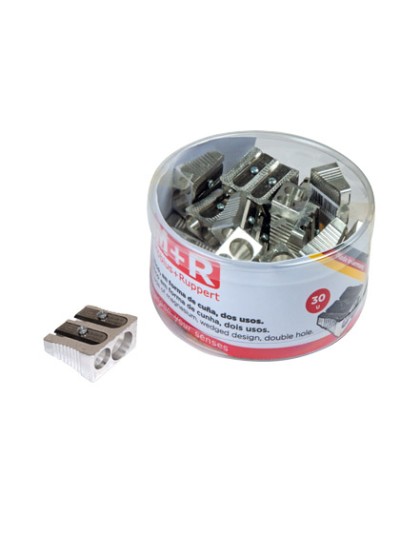 Sacapuntas m+r 211 metalico 2 usos cuña bote de 30 unidades