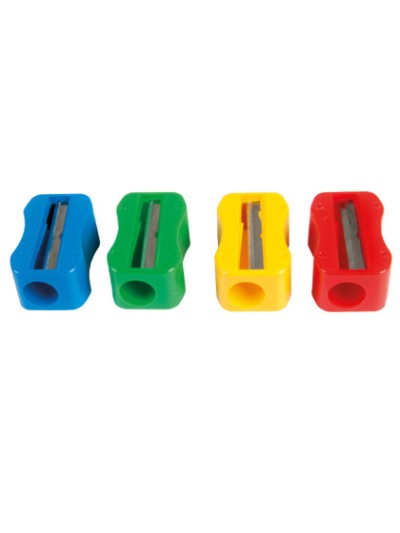 Sacapuntas m+r de plastico 1 uso sin tornillo forma rectangular ergonomica