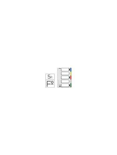 Separador esselte plastico juego de 5 separadores folio con 5 colores multitaladro