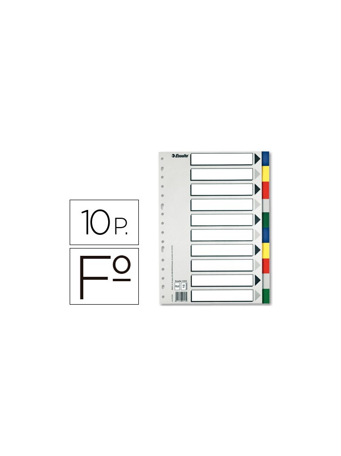 Separador esselte plastico juego de 10 separadores folio con 5 colores multitaladro Separador esselte plastico juego de 10 separadores folio con 5 colores multitaladro
