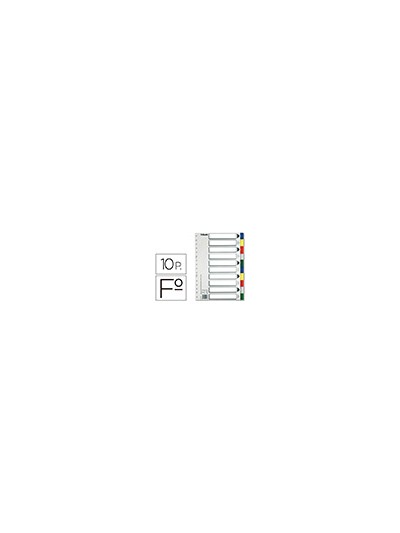 Separador esselte plastico juego de 10 separadores folio con 5 colores multitaladro