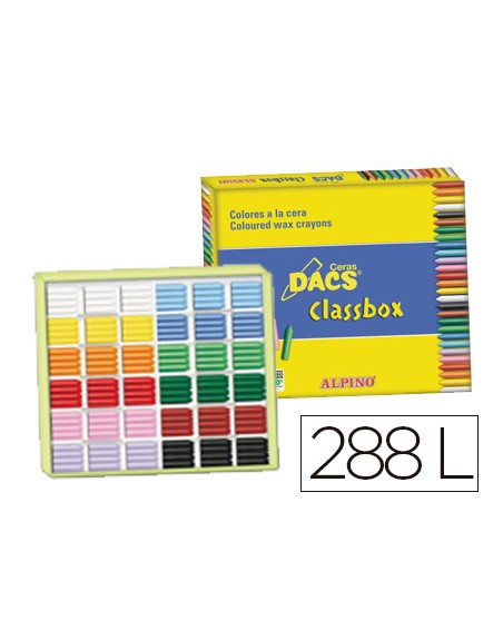 Lapices cera dacs classbox caja de 288 unidades 12 colores surtidos