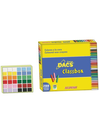 Lapices cera dacs classbox caja de 288 unidades 12 colores surtidos