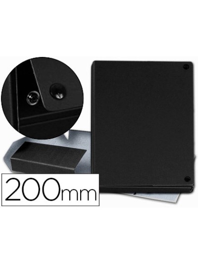 Carpeta proyectos pardo folio lomo 200 mm carton forrado negro con broche