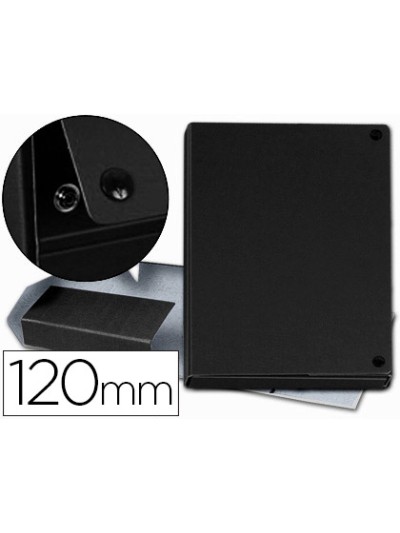 Carpeta proyectos pardo folio lomo 120 mm carton forrado negro con broche