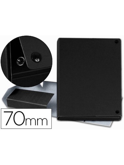 Carpeta proyectos pardo folio lomo 70 mm carton forrado negro con broche