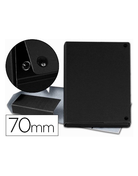 Carpeta proyectos pardo folio lomo 70 mm carton forrado negro con broche