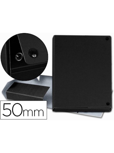 Carpeta proyectos pardo folio lomo 50 mm carton forrado negro con broche